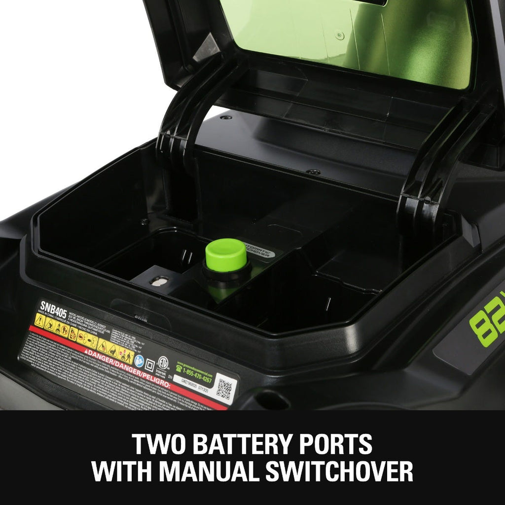 82V 22" Snow Thrower with 5Ah Battery and Dual Port Charger | 82SN22-5DP