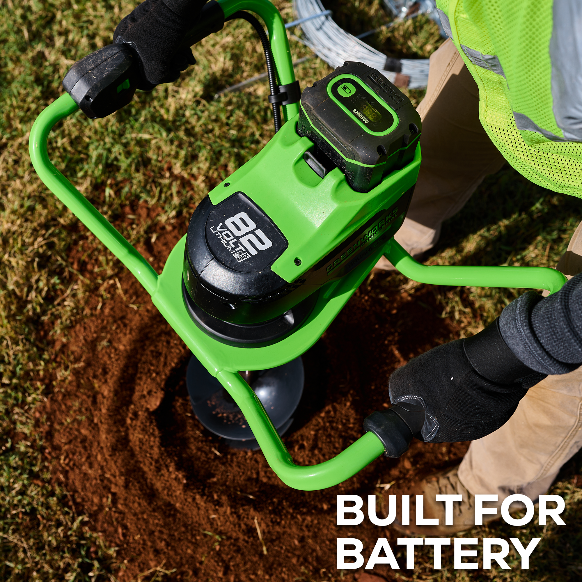 82V Earth Auger Kit with 4Ah Battery and Dual Port Charger | 82EA8-4DP